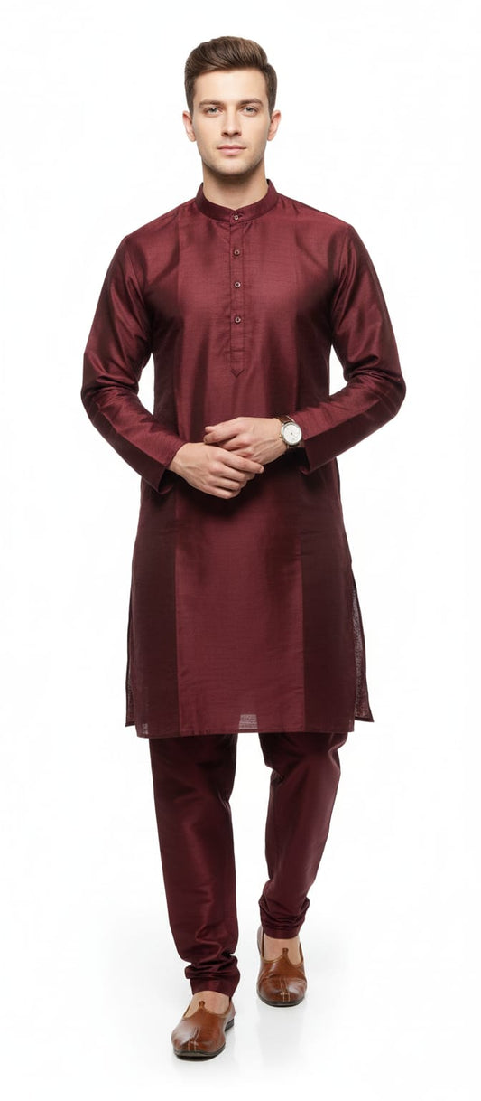 Veer Maroon Royale Kurta Set