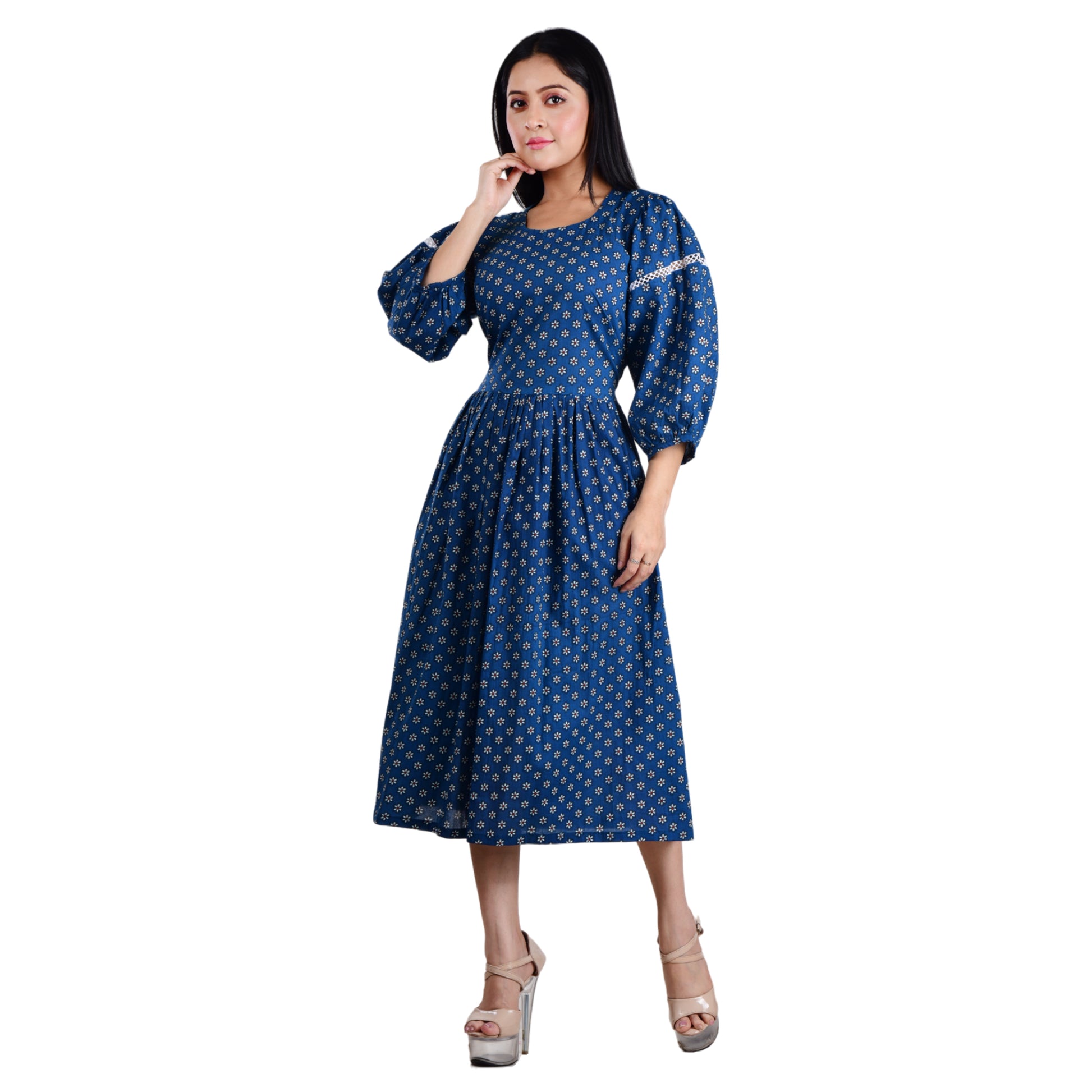 blue summer cottan dress