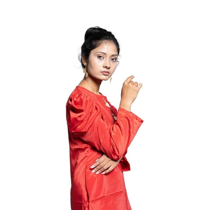 MINAAKSHIGANGAA Plain French Silk Kurti with Dhoti Pants Set