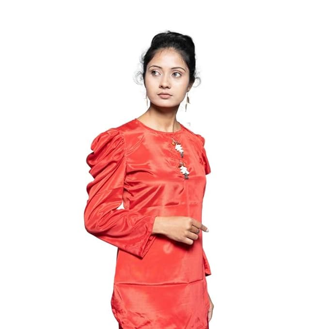 MINAAKSHIGANGAA Plain French Silk Kurti with Dhoti Pants Set