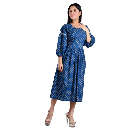blue summer cottan dress