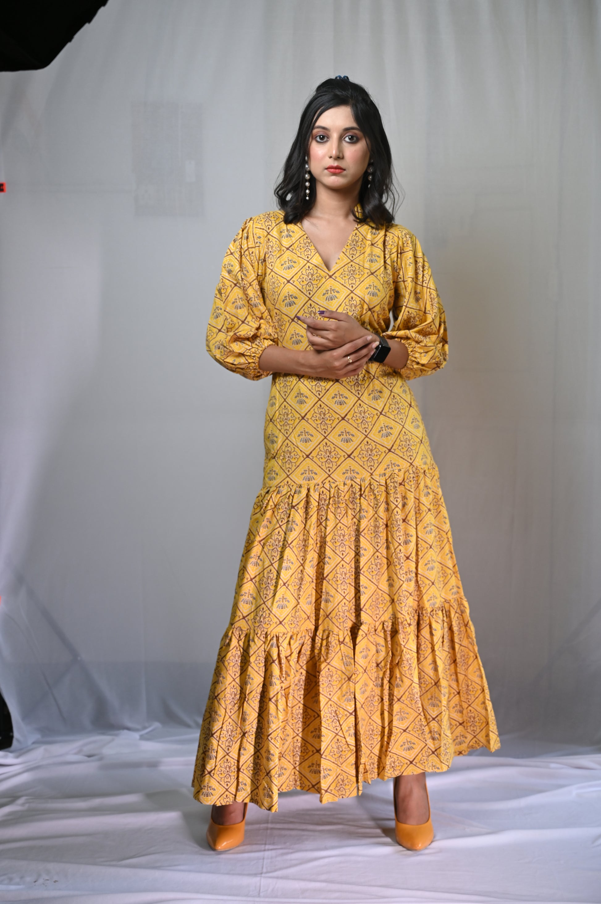 sunshine yellow long dress