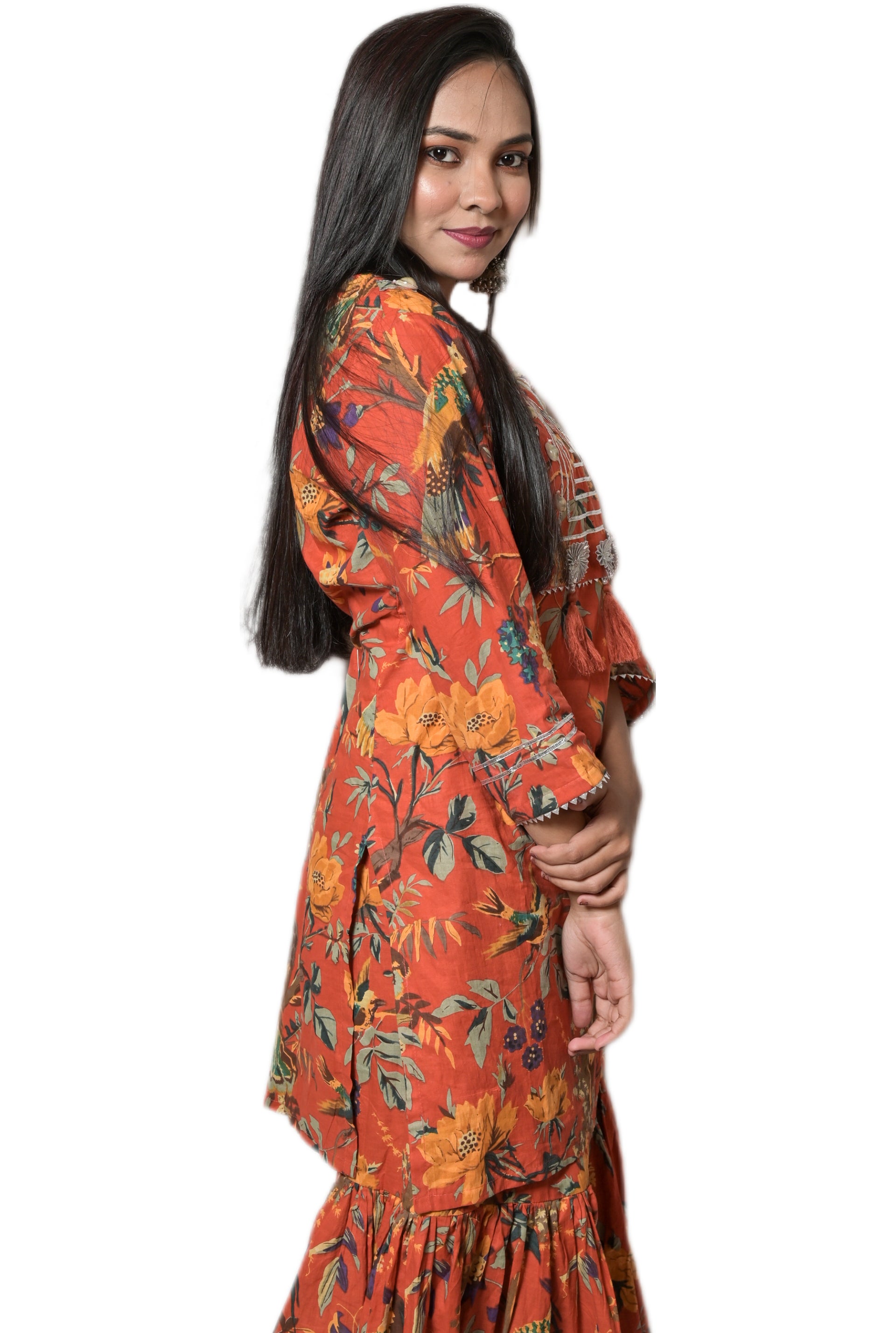 Minaakshigangaa cottan sharara suit set with gotta patti