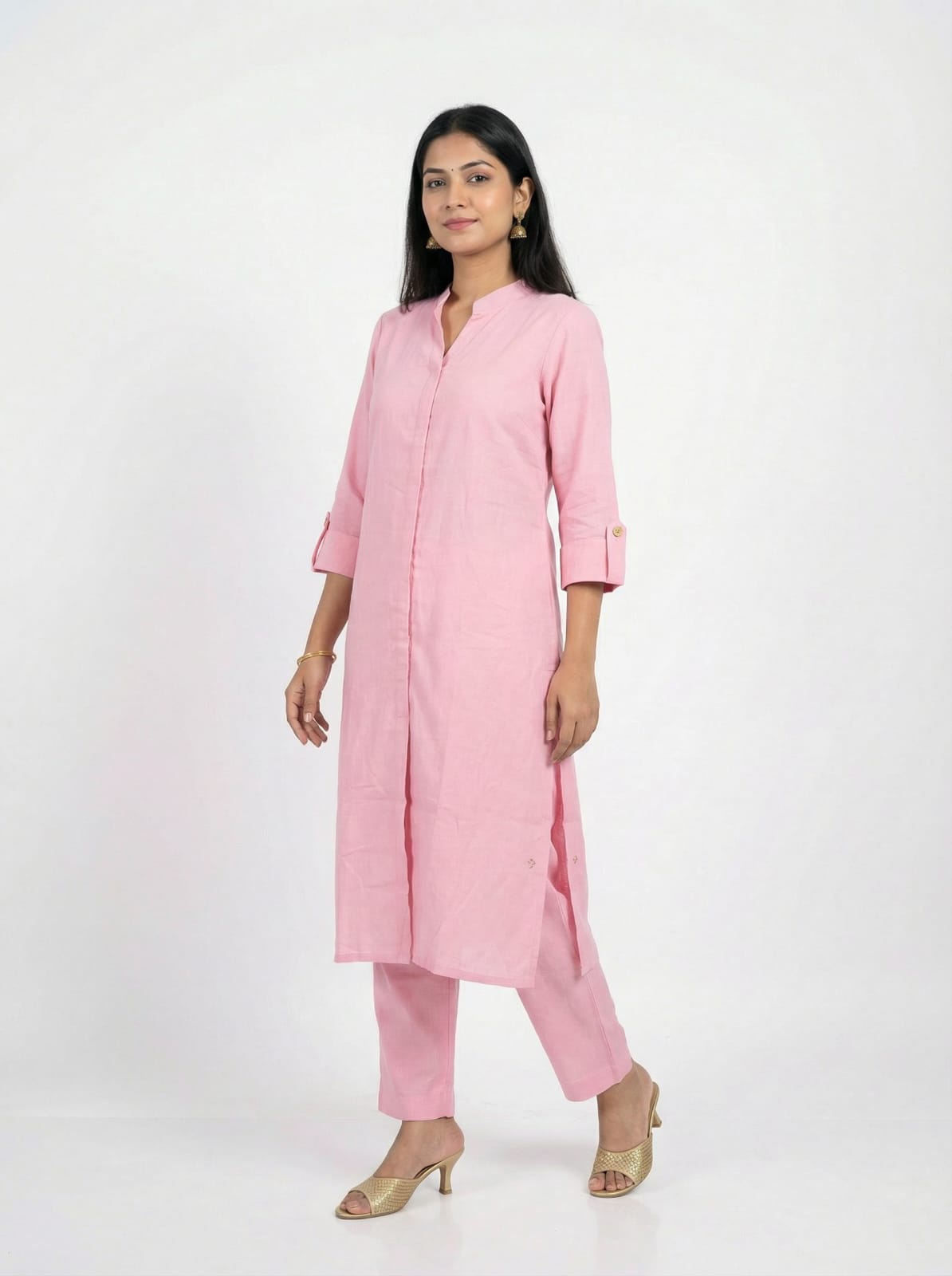 Solid Cotswool Kurta Set – Minimal Classic Co-ord