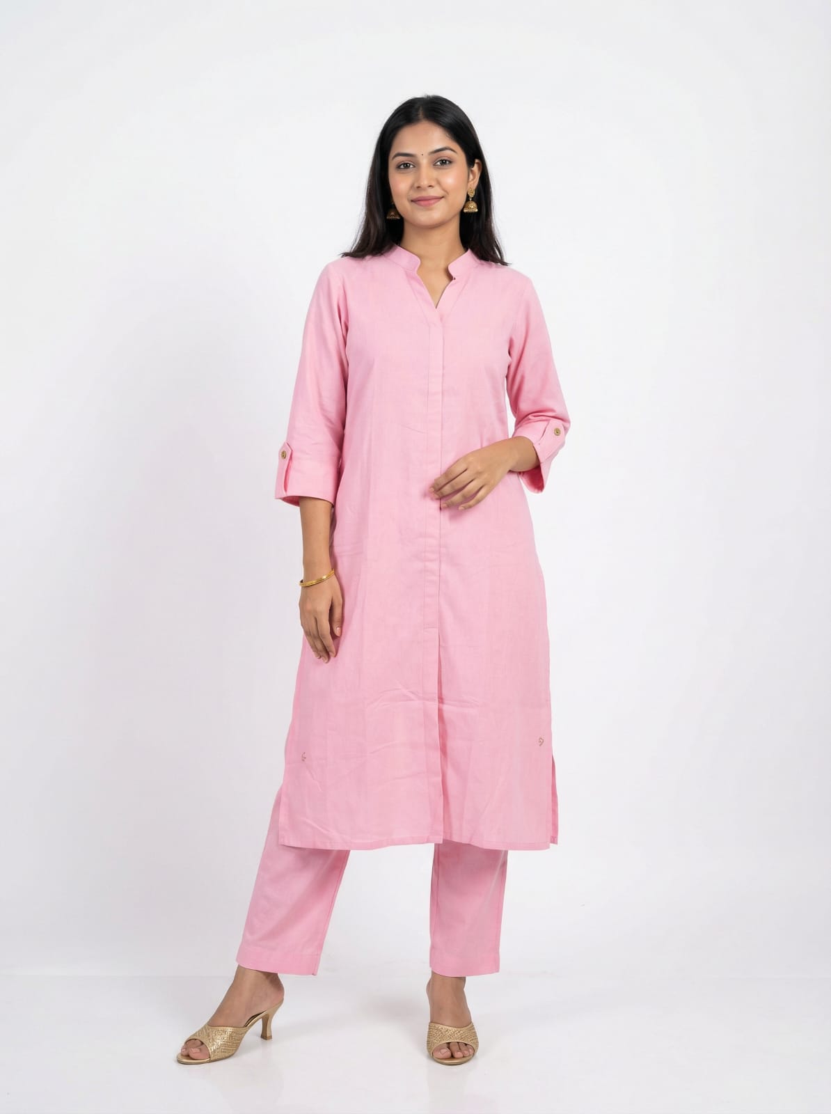 Solid Cotswool Kurta Set – Minimal Classic Co-ord