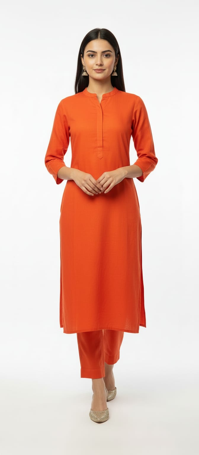 Solid Cotswool Kurta Set – Minimal Classic Co-ord