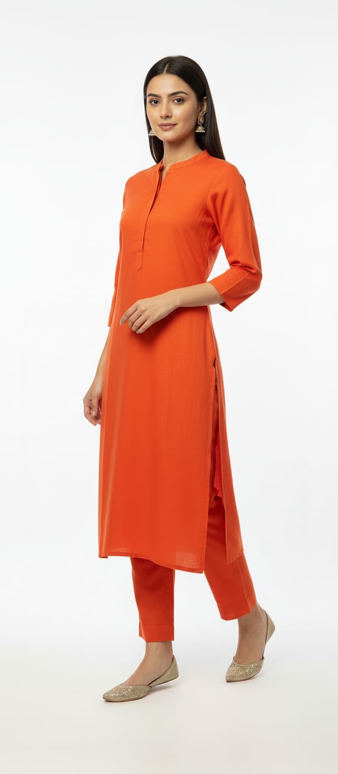 Solid Cotswool Kurta Set – Minimal Classic Co-ord