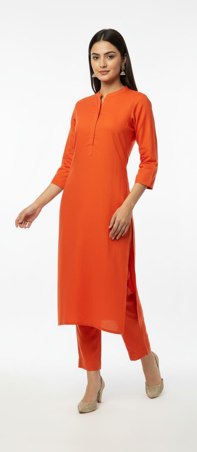 Solid Cotswool Kurta Set – Minimal Classic Co-ord