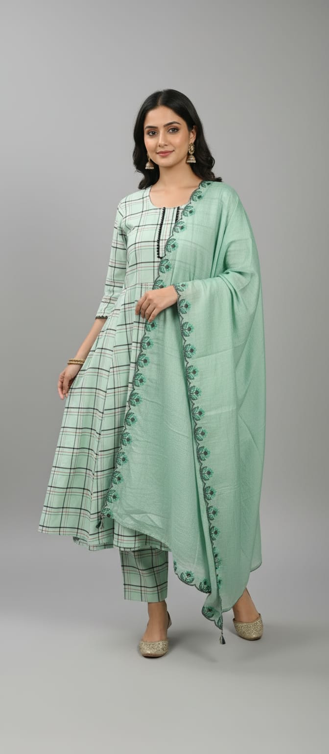 Neelaya Checked Kurta Set