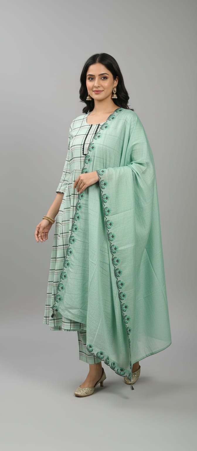 Neelaya Checked Kurta Set