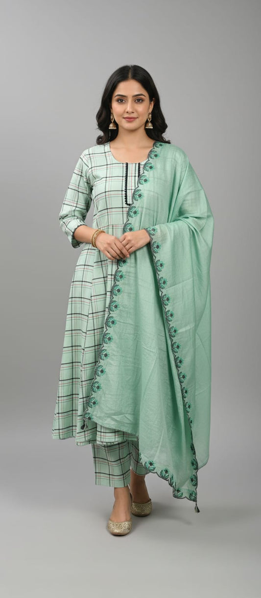 Neelaya Checked Kurta Set
